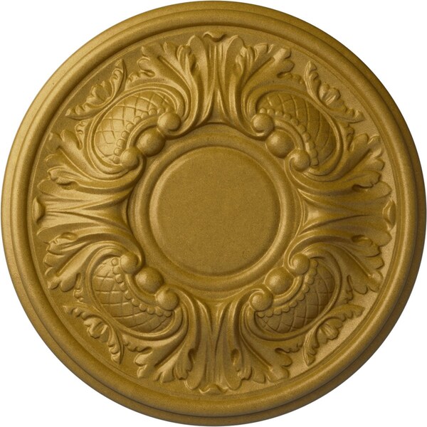 Ekena Millwork Wakefield Ceiling Medallion (Fits Canopies up to 3 5/8"), 11 3/4"OD x 1 1/4"P, Pharaohs Gold CM11WAPGS - main